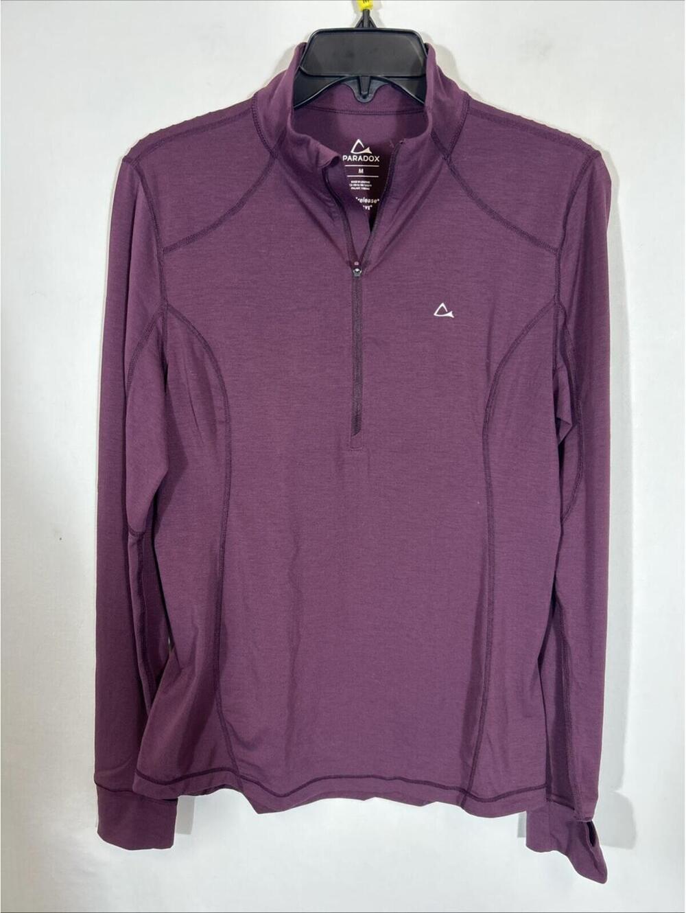 $65 Paradox Woman’s Long Sleeve Pullover Maroon Burgundy Neck Design M